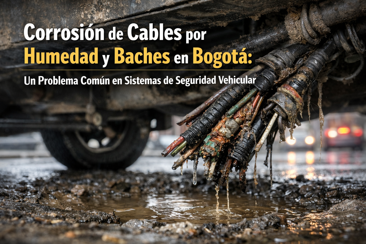 Corrosión de Cables por Humedad y Baches en Bogotá: Un Problema Común en Sistemas de Seguridad Vehicular